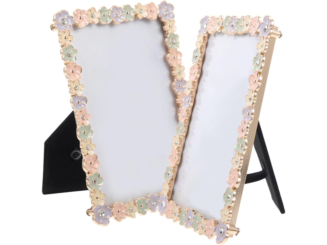 Juego de dos marcos de fotos de aleación de metal duradero, para mesa, suelo o decoración del hogar - CHABERLU
