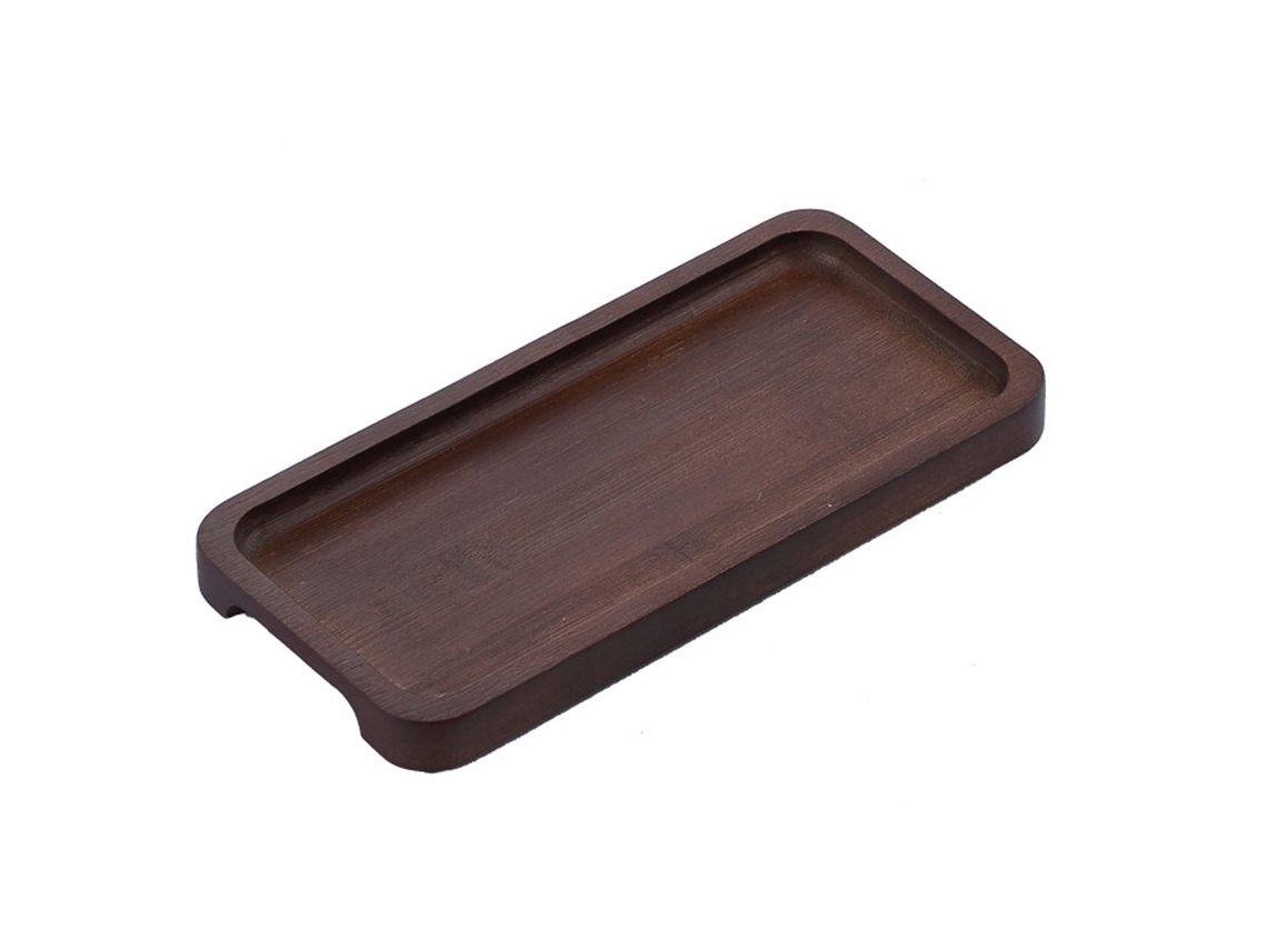 Bandeja Rectangular De Bambú Para Servir Café, Té Y Desayuno. Bandeja Multiusos De Madera Natural. Acabado Liso Y Brillante. Bandeja Decorativa Y Orga