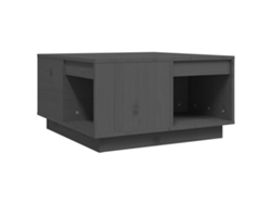 Mesa de centro gris MAISON EXCLUSIVE en madera maciza de pino (60x61x32,5 cm)