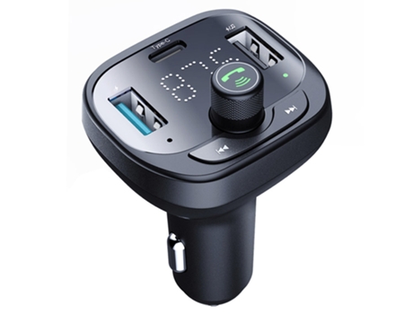 Transmisor FM para automóvil Reproductor de MP3 para automóvil QC3.0 Tipo C PD Carga rápida 2 Cargador USB Bluetooth Manos libres Modulador FM inal...