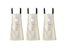 Delantal 3 Piezas, Reutilizable, Nuevo Delantal De Poliéster-algodón, Impermeable Y Antiaceite, Sin Mangas Para Cocina