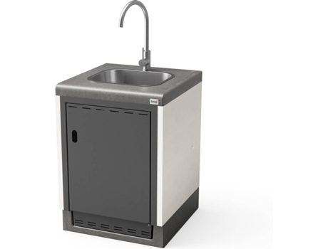 Módulo para Barbacoa TUOZI Kitaway 61 con fregadero y grifo (Blanco, Gris - 61x63x85cm)
