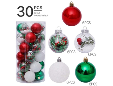 30 bolas de Navidad decorativas para árboles de Navidad.