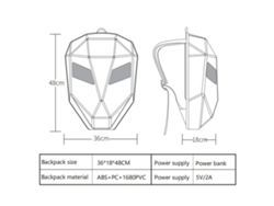 Mochila para moto con pantalla LED programable controlada por aplicación, gran capacidad y carcasa rígida impermeable.