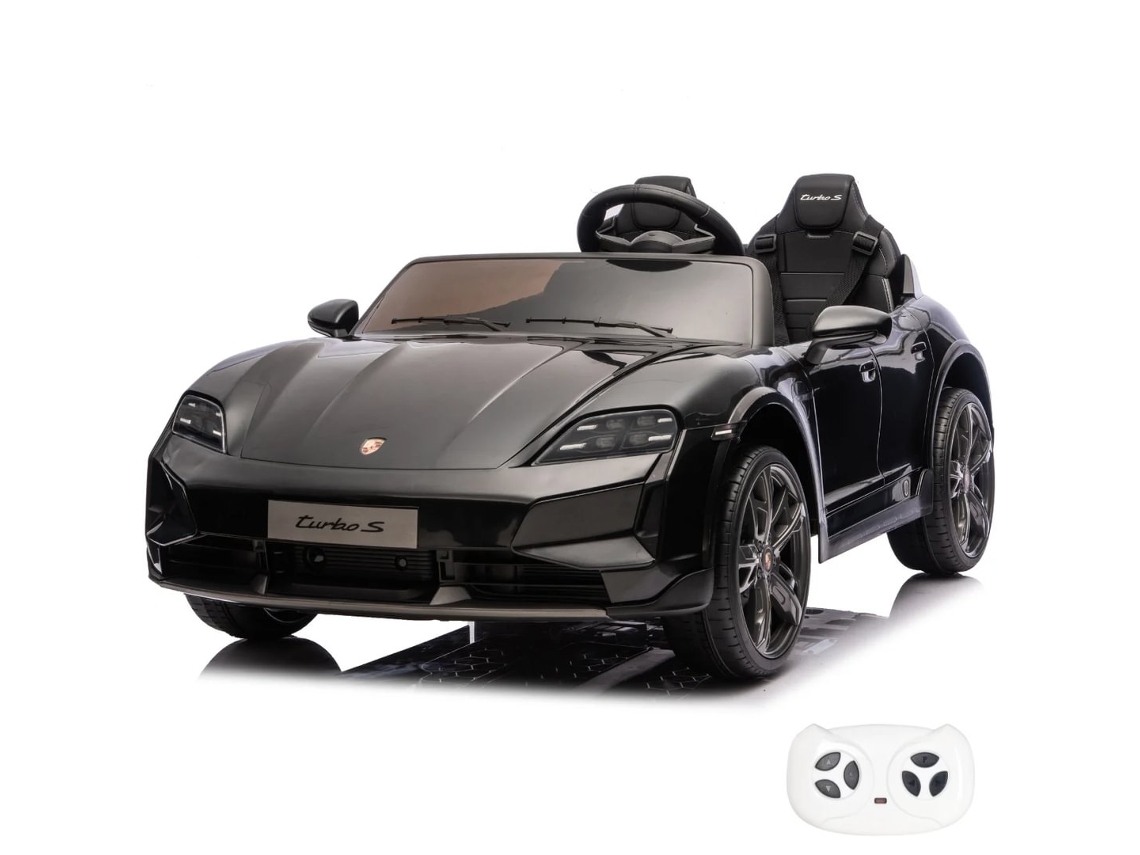 Vehículo Eléctrico Para Niños 24v - Porsche Taycan Turbo S - 2 Plazas - 2 A 6 Años - Negro