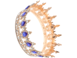 Corona Mariage Classique En Alliage De Zinc Y Strass Dorado Azul, Accessoire Coiffure Pour Mujers