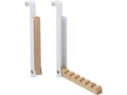Perchero Plegable Para Puerta, 2 Piezas, Con 6 Perchas, Blanco