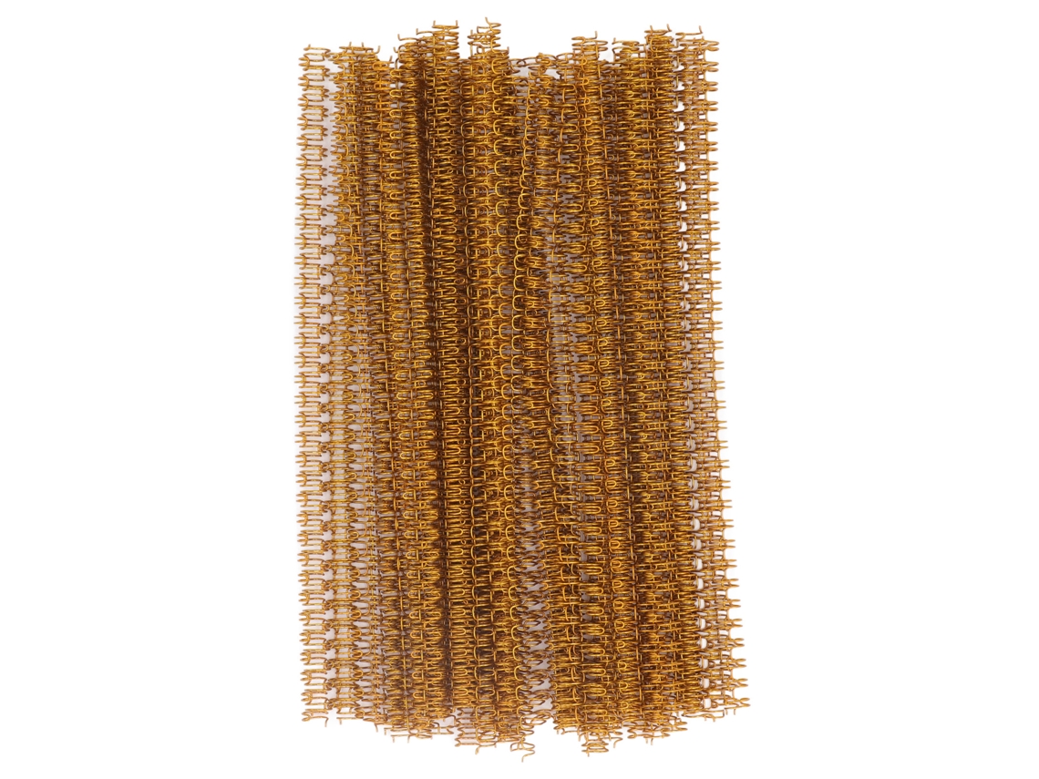 Espiral de doble encuadernación, 100 unidades para A4, 20 unidades de 6,4 mm, color dorado.