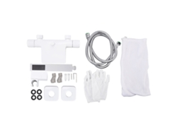 Cabezal de ducha de cobre con válvula de bañera y protector, G1/2 blanco