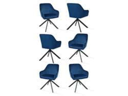 Sillas De Comedor Goeurvant 1437(pack De 6, Azul Prusiano, Terciopelo)
