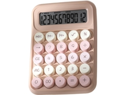 Calculadora mecánica de escritorio Chrui con pantalla LCD grande de 12 dígitos y botones grandes (marrón)
