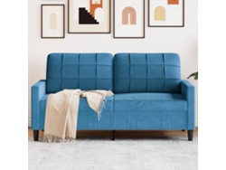 Sofá De 2 Plazas Terciopelo Azul 140 Cm