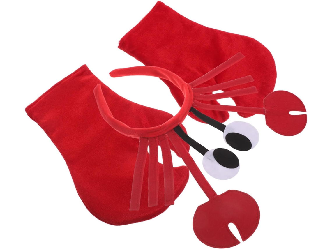 Set D'accessoires Para Cheveux Homard Serrage, Tête De Crabe Rouge Y Moufles Pinces