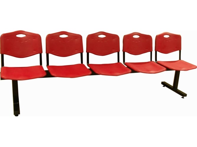 Silla para Recepción PIQUERAS Y CRESPO Albatana Rojo (5 plazas - PVC)