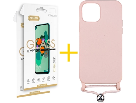 Kit Carcasa y Protector 2 X iPhone 11 Pro Skyhe Gel Rope Rosa