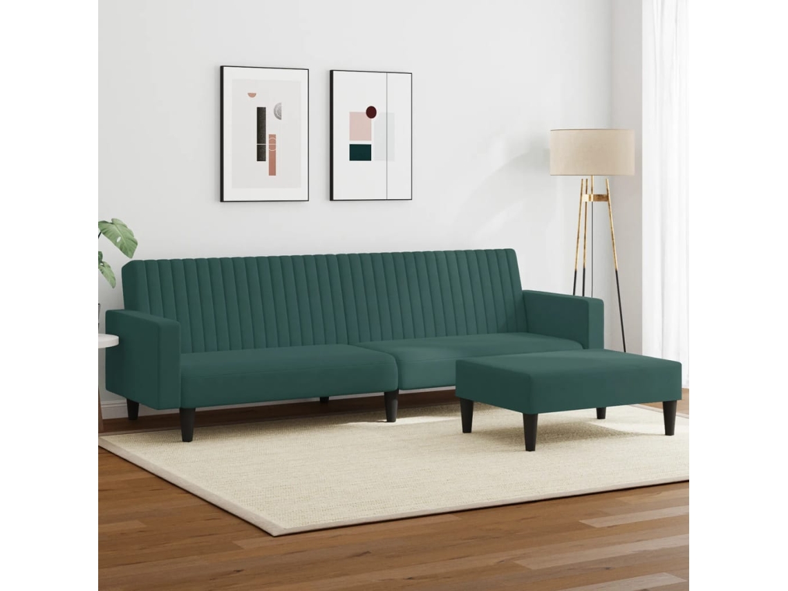 Juego De Sofás 2 Uds | Sofá De Salón | Sofá De Descanso Terciopelo Verde Oscuro Wsd901123