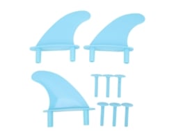 Fins De Prancha De Surf Soft Top Triplo Conjunto De 3 Em Pvc Com Parafusos Azul Para Esportes Aquáticos
