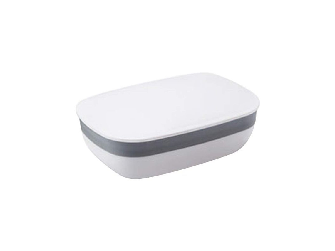 2026-caja De Jabón Con Tapa Impermeable De Plástico, 11.8x8.3x4.5cm, Para Viajes Y Hogar, Blanco Y Gris