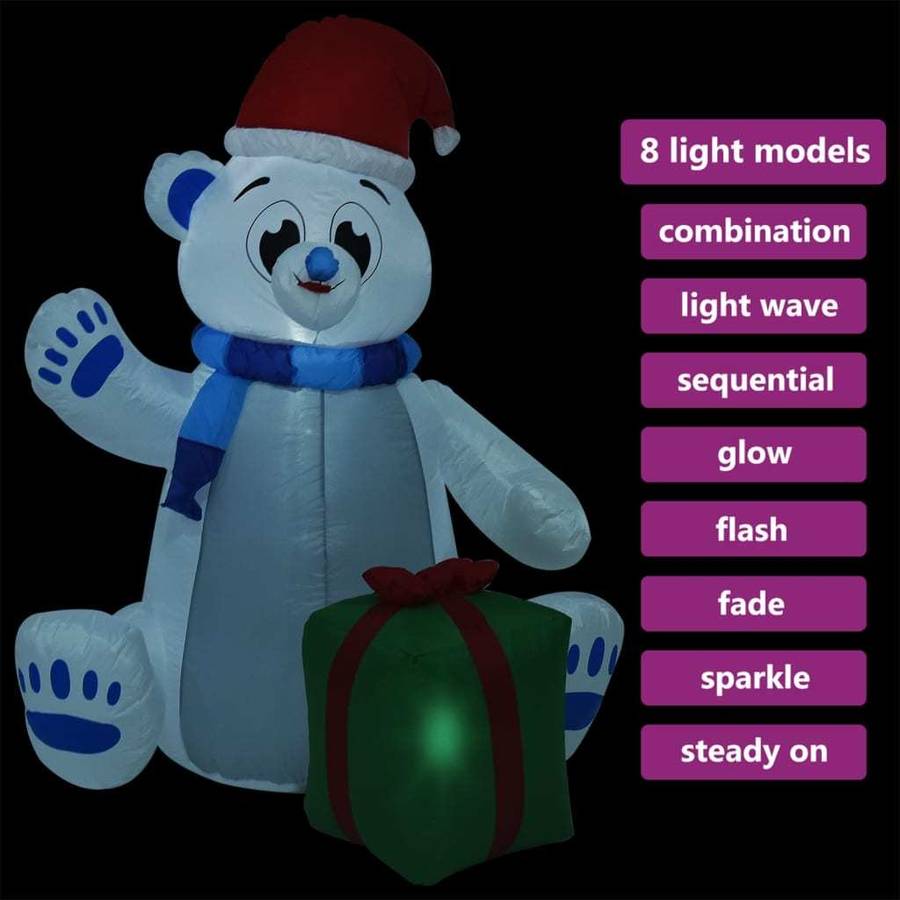 Oso Polar de Navidad VIDAXL Inflable con luces LED interior/exterior (200x100x240cm)