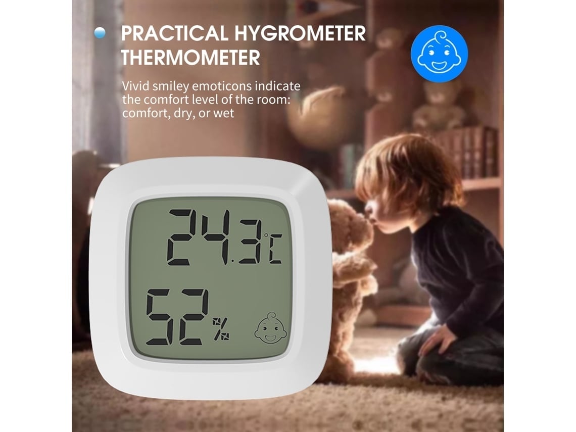 Termómetro E Higrómetro Digital Blanco, Apto Para Uso En Interiores, Ideal Para El Hogar Y La Oficina.