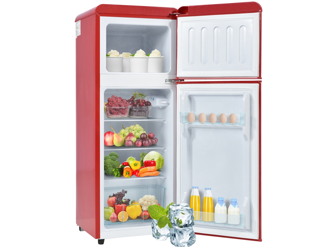 Frigorífico Retro, 92 Litros De Capacidad, Congelador De 28 Litros, Estantes De Cristal, Iluminación Led.