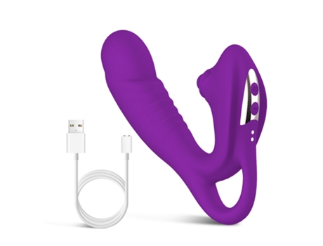 Vibrador de silicona de doble motor, masajeador femenino (púrpura) ENZONS