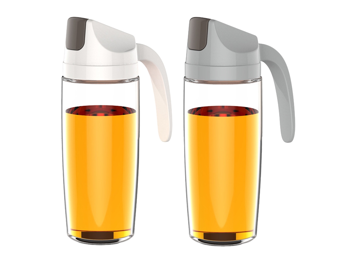 Juego de 2 botellas flip, 600ml, de vidrio, para aceite y vinagre NEVEANCE