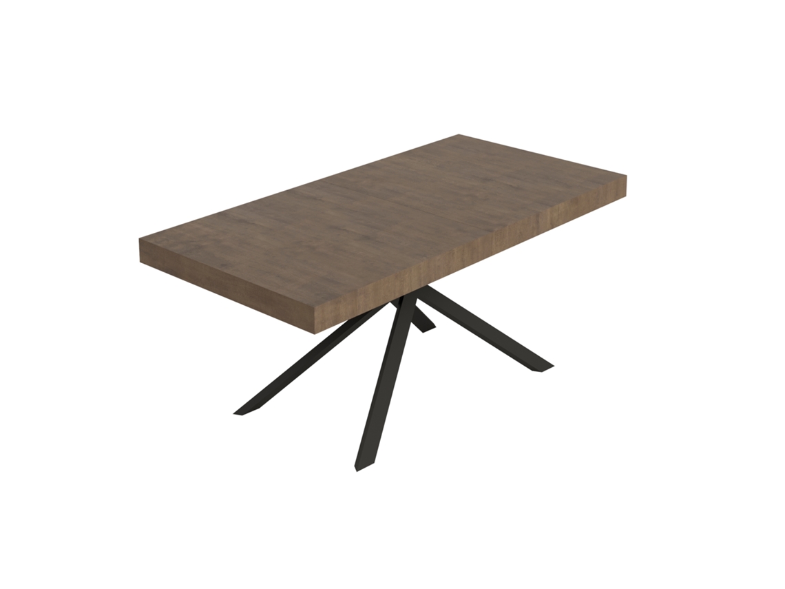Mesa extensible Niket 200/304x90 cm con patas en nogal antracita Itamoby