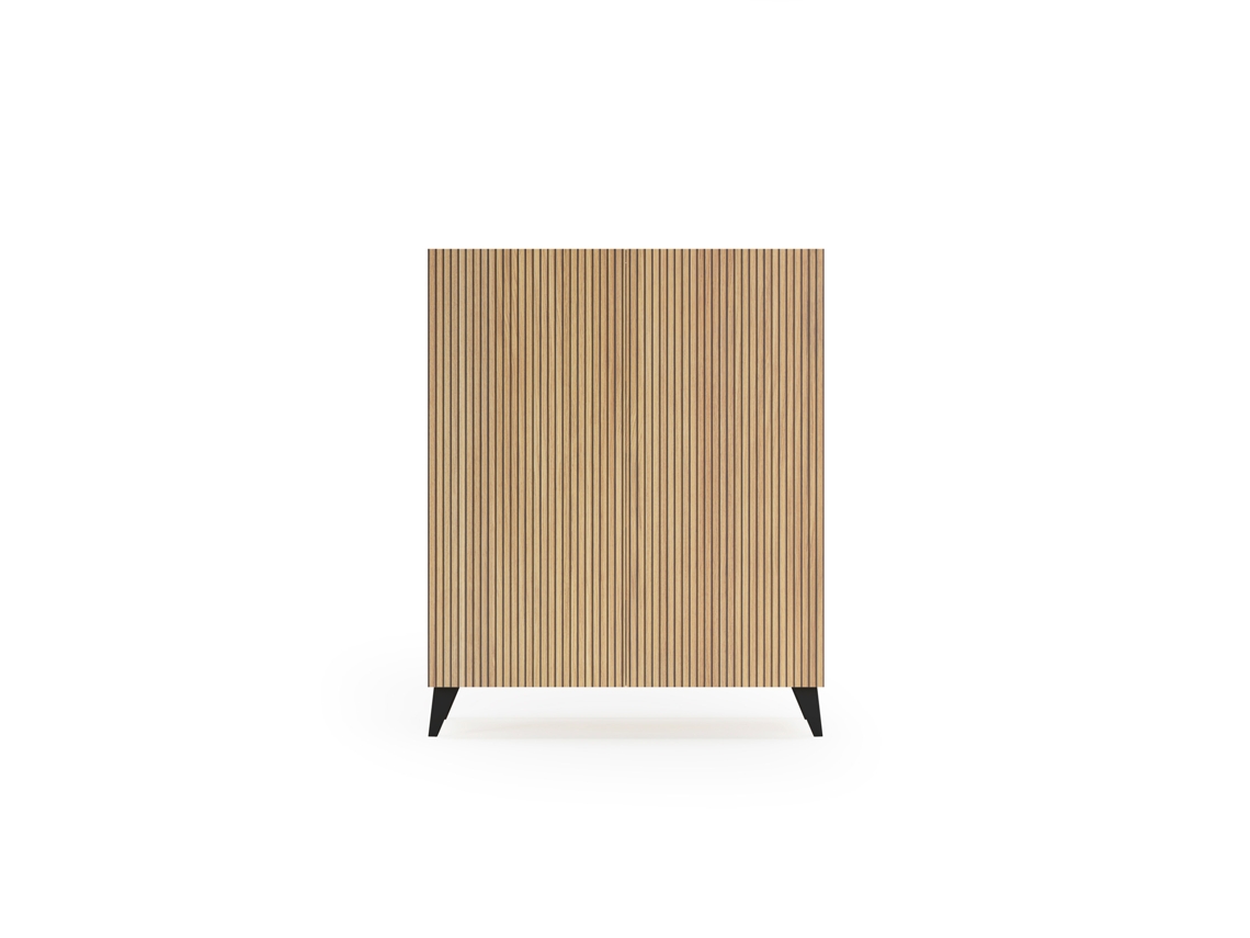 Mueble zapatero/armario HERDASA Narvik roble dorado puertas vallado patas negro 109 x 90 x 27 cm