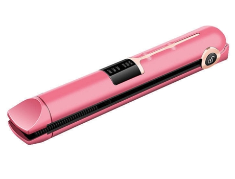 Mini Plancha de Pelo Inalámbrica con Placa de Cerámica Plancha de Pelo de Viaje Recargable Pantalla Digital Temperatura Ajustable Rosa BISBISOUS