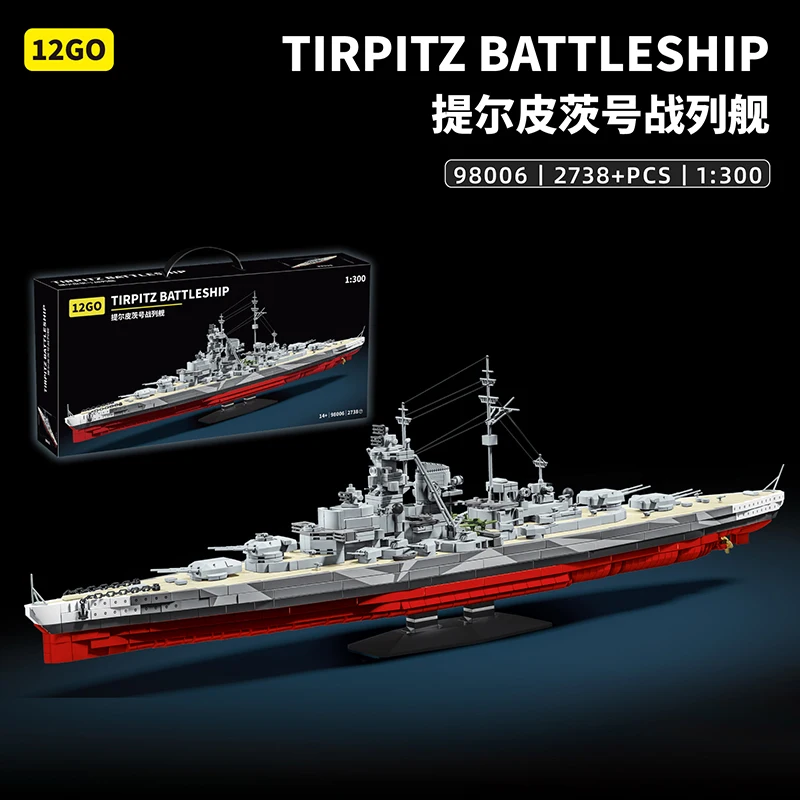 (98006) Maqueta Del Acorazado Alemán Tirpitz De La Segunda Guerra Mundial De 2738 Piezas