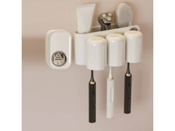 Soporte para cepillos de dientes sin orificio con 3 vasos
