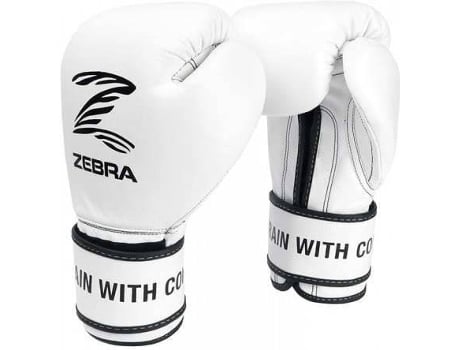 Guantes de Boxeo ZEBRA Pro Signature (Blanco - 12 OZ)