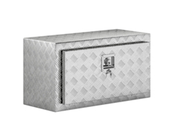 Caja de herramientas de aluminio de 96 L con cerradura, 2 llaves, asa lateral, 76,2 x 35,5 x 40,6 cm, color plata.