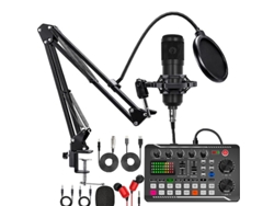 Micrófono de condensador BM800, ideal para podcasting, transmisión en vivo de guitarra y grabación en PC (negro)