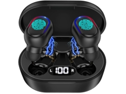 Auriculares TWS IP7 resistentes al agua, pantalla LED, estuche de carga, intrauditivos para correr, entrenar, gimnasio, color negro JIAPEI