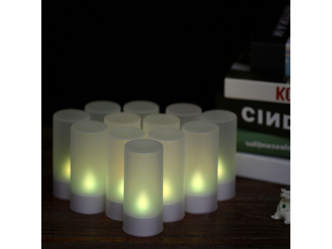 Juego De 12 Velas Led Recargables Sin Llama Con Control Remoto Para Fiestas, Navidad Y Bodas.