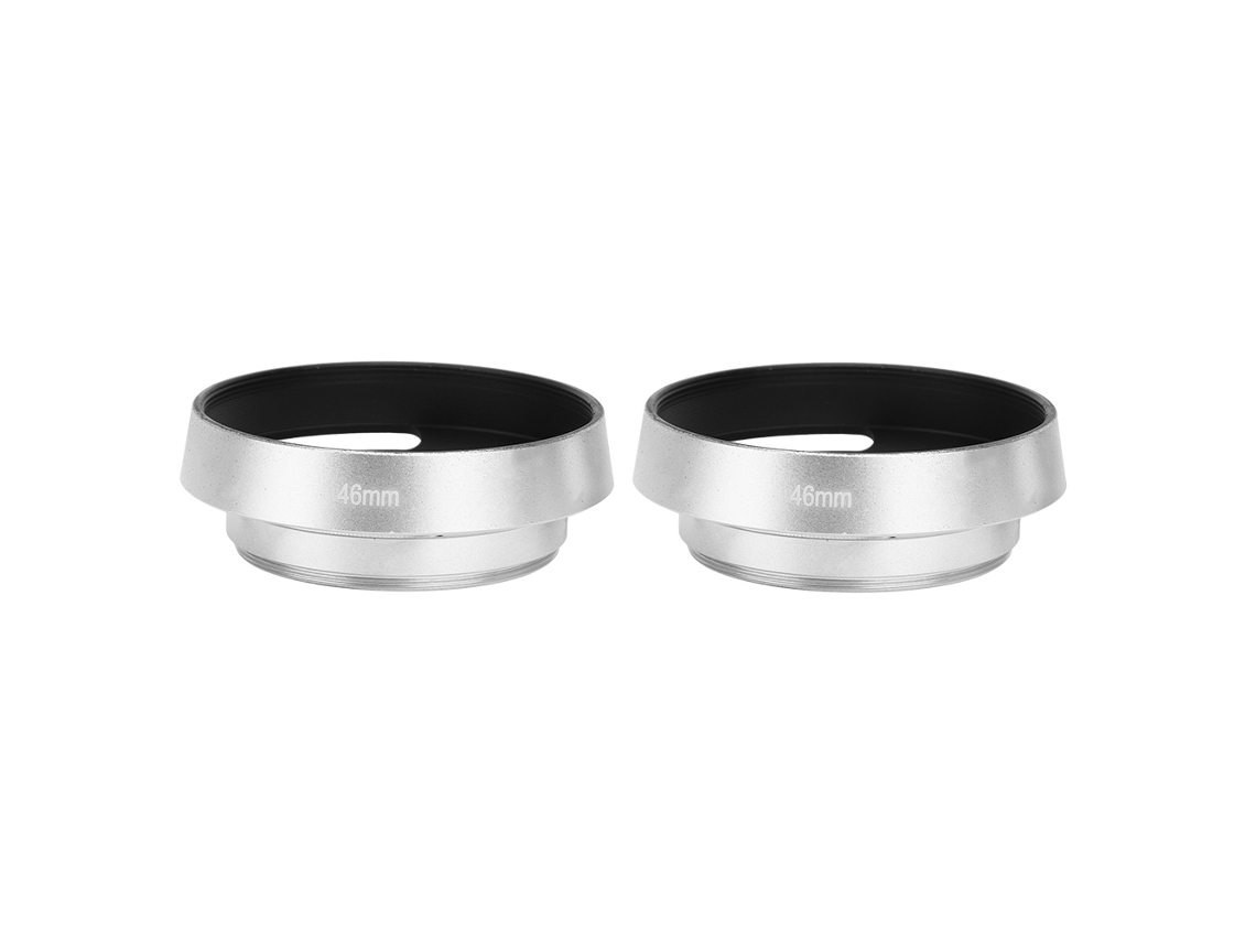 2 Piezas Capucha De Lente Hueca De Aleación De Aluminio 46 Mm Para Cámara Leica Plata