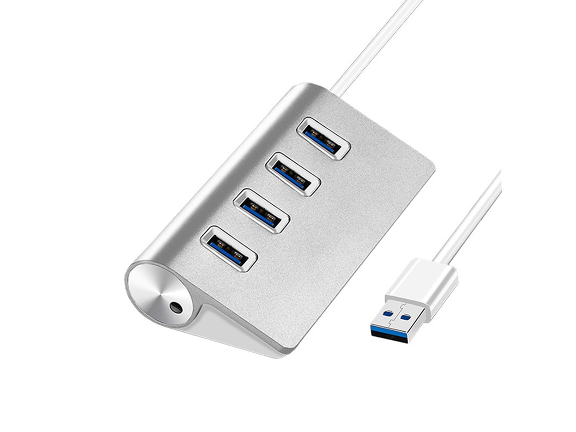 Estación de fondeo YIZHOOD USB 3.0 HUB 4 Puertos OTG C de alta velocidad plata