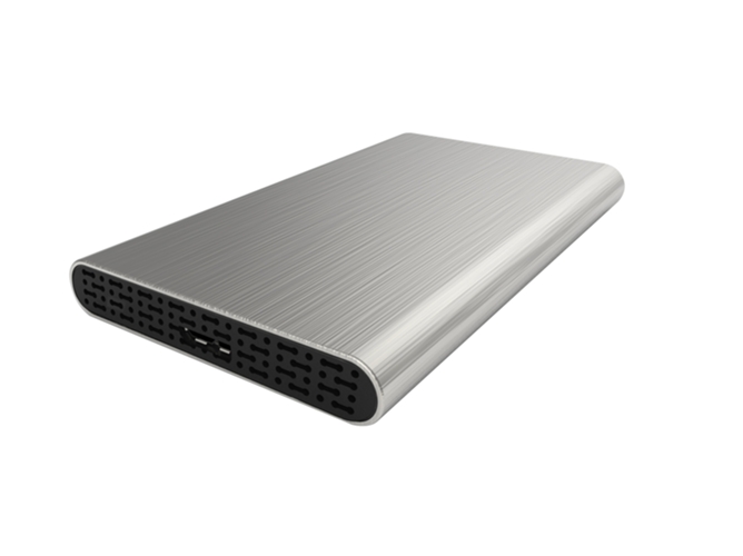 Caja Externa COOLBOX SlimChase A-2513 HDD/SSD 2.5" Negro, Plateado