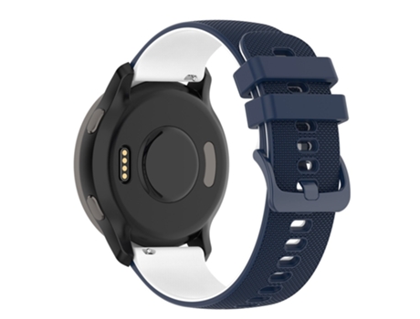 Correa de Silicona dos colores 22mm textura de rejilla para Suunto 5 Peak/Samsung Galaxy Watch3 45mm/Huawei Watch 3 - Azul marino/blanco