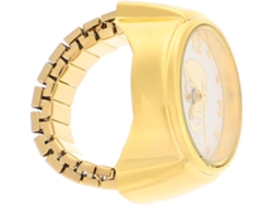 Reloj Pulsera Anillo Acero Inoxidable Resistente Desgaste Portátil Cristal Elegante Accesorio Colección