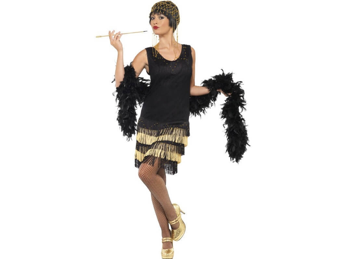 Disfraz de Mujer DISFRAZZES Flapper Años 20 Con Flecos (Talla: M - 40/42)