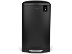 Cubo de Basura LES COLLECTORS N°705 (Negro - Acero Inoxidable - 30 L)