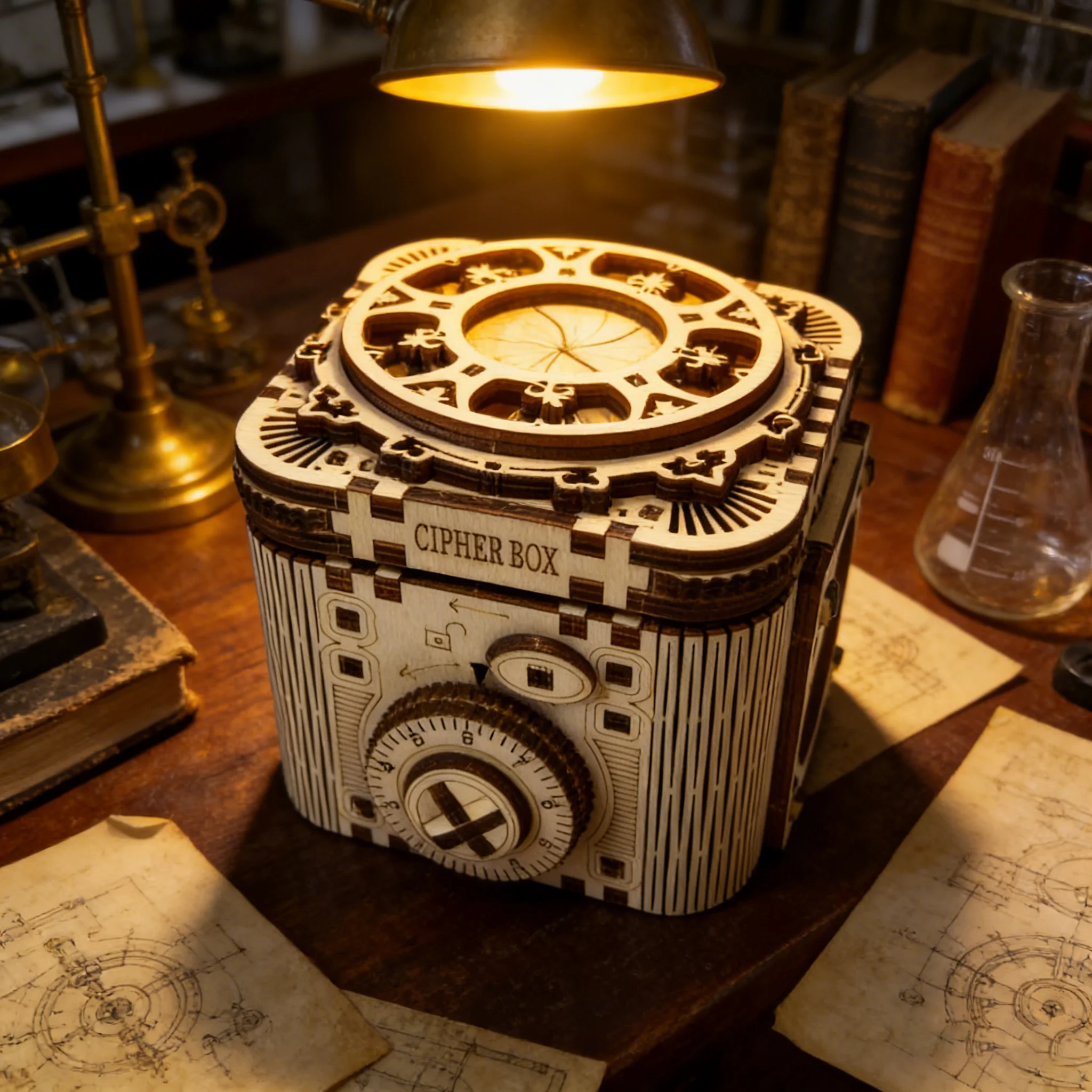 Caja de joyería de madera 3D con diseño de rompecabezas, el regalo perfecto para las fiestas (MDUG)
