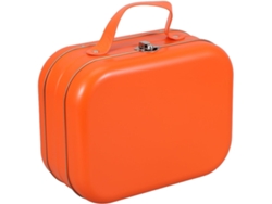 Caja De Almacenamiento De Hojalata Con Tapa Y Asa, 220x170x108 Mm, Color Naranja...