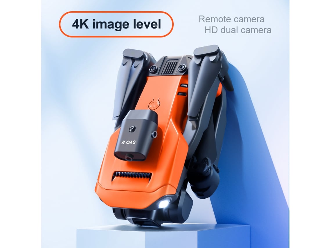Dron plegable K6 Pro con cámara dual 4K Evitación de obstáculos de 360 (2 baterías - Duración de la batería: 15 min - Naranja)