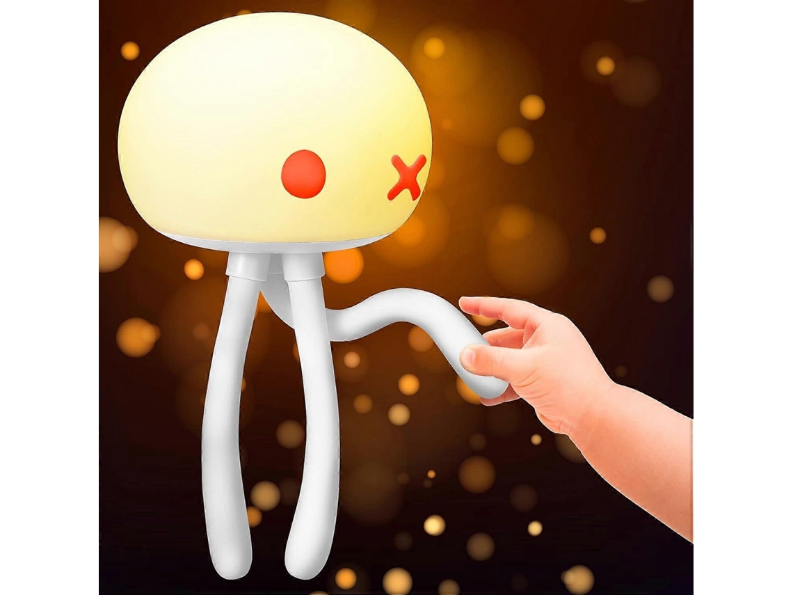 Lámpara de noche infantil con forma de medusa, de silicona regulable, con trípode flexible, diseño adorable de Rosewell.