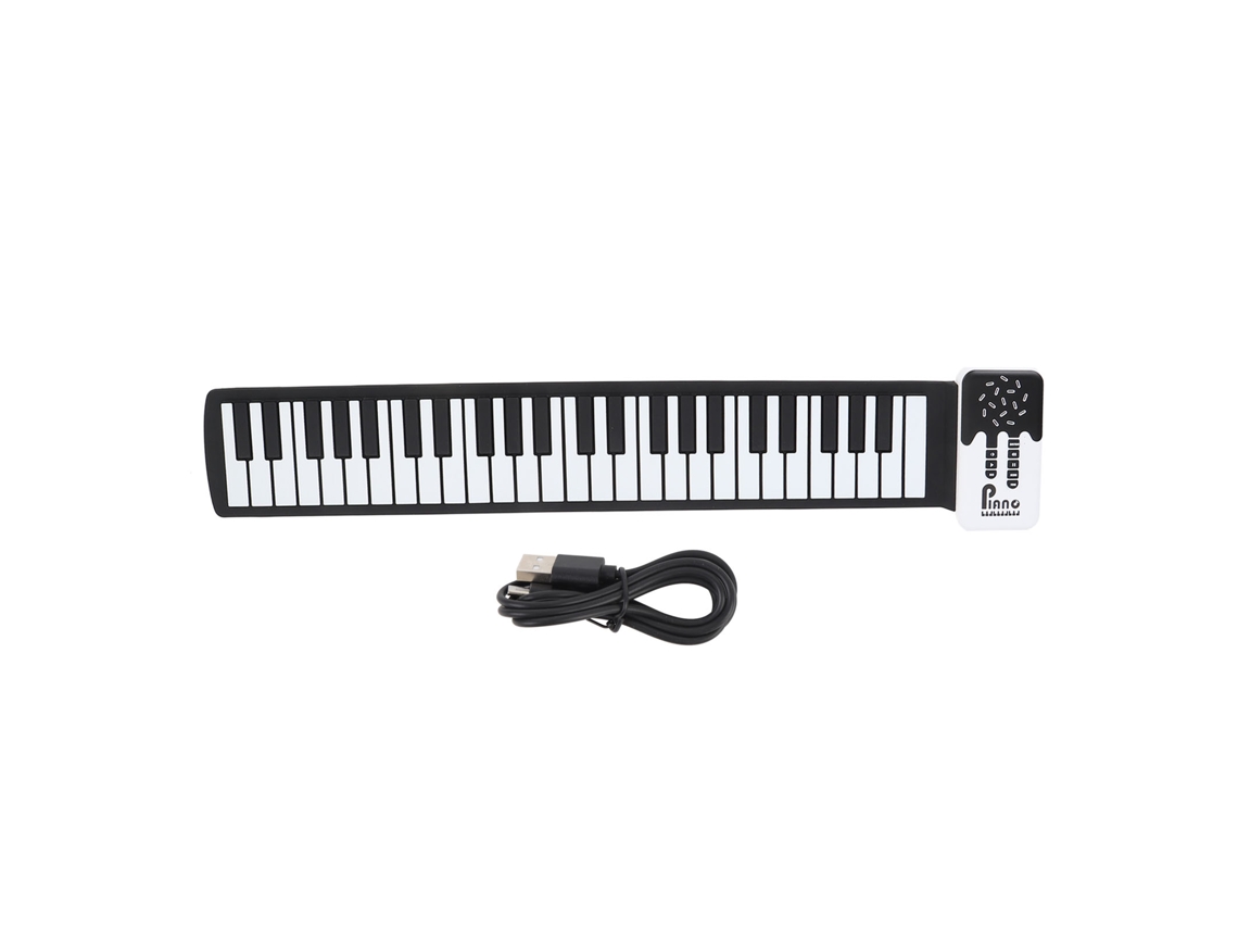 Ats-piano Enrollable Portátil 49 Teclas Usb Recargable De Silicona, Piano Enrollable De Mano, Teclado Plegable Para Viajes