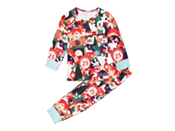 Pijama de Natal Rebe para a Família com Estampa Gráfica, Conjunto de Pijamas para Crianças de 6 a 7 Anos